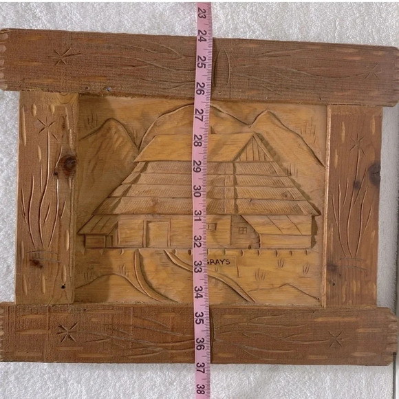 Vintage Hand Carved 3D Wood Homestead Art - Picture 10 of 10